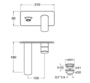 PROFILO CRIPF256 - Wall-mounted washbasin mixer with plate by CRISTINA Rubinetterie - view 3